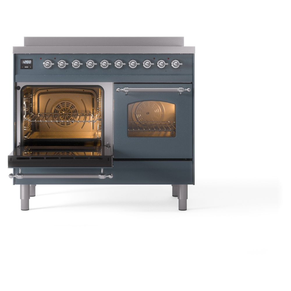 Nostalgie II 40 UPDI406NMPBGC Freestanding Electric Range Range with Induction Double Oven with Triple Glass Door with Chrome knobs UPDI406NMPBGC