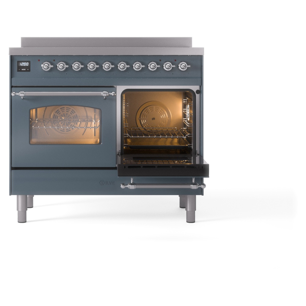 Nostalgie II 40 UPDI406NMPBGC Freestanding Electric Range Range with Induction Double Oven with Triple Glass Door with Chrome knobs UPDI406NMPBGC