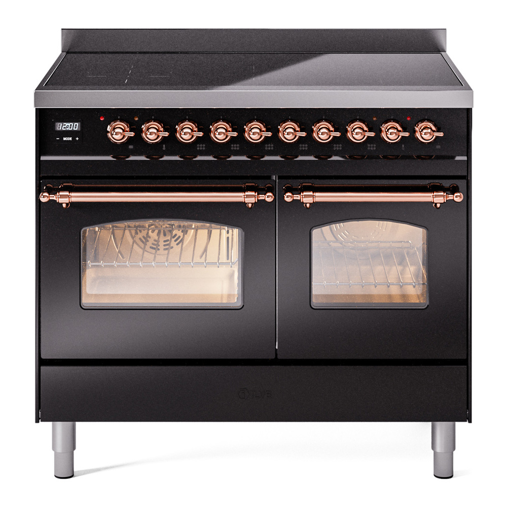 Nostalgie II 40 UPDI406NMPBKP Freestanding Electric Range Range with Induction Double Oven with Triple Glass Door with Copper knobs UPDI406NMPBKP
