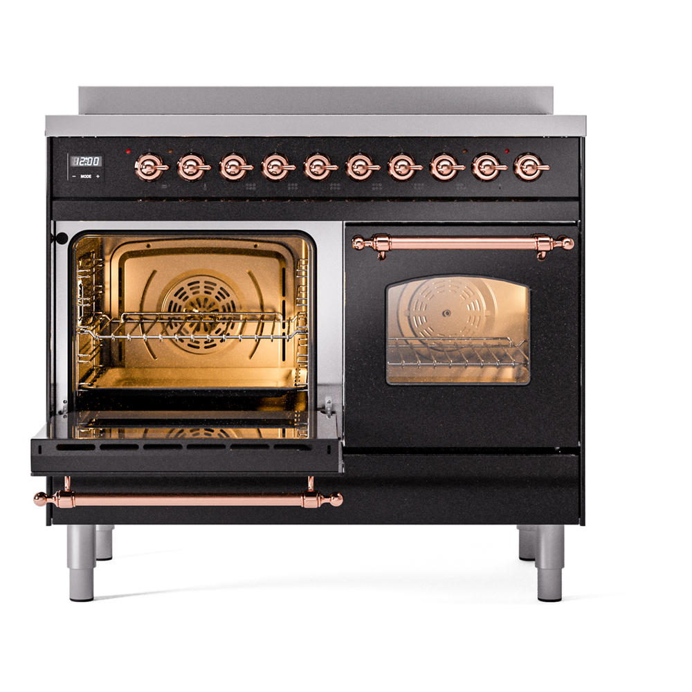 Nostalgie II 40 UPDI406NMPBKP Freestanding Electric Range Range with Induction Double Oven with Triple Glass Door with Copper knobs UPDI406NMPBKP