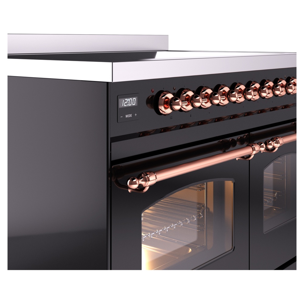 Nostalgie II 40 UPDI406NMPBKP Freestanding Electric Range Range with Induction Double Oven with Triple Glass Door with Copper knobs UPDI406NMPBKP