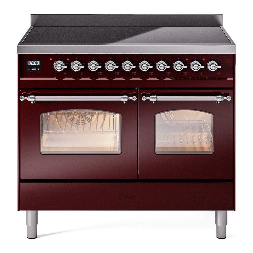 Nostalgie II 40 UPDI406NMPBUC Freestanding Electric Range Range with Induction Double Oven with Triple Glass Door with Chrome knobs UPDI406NMPBUC