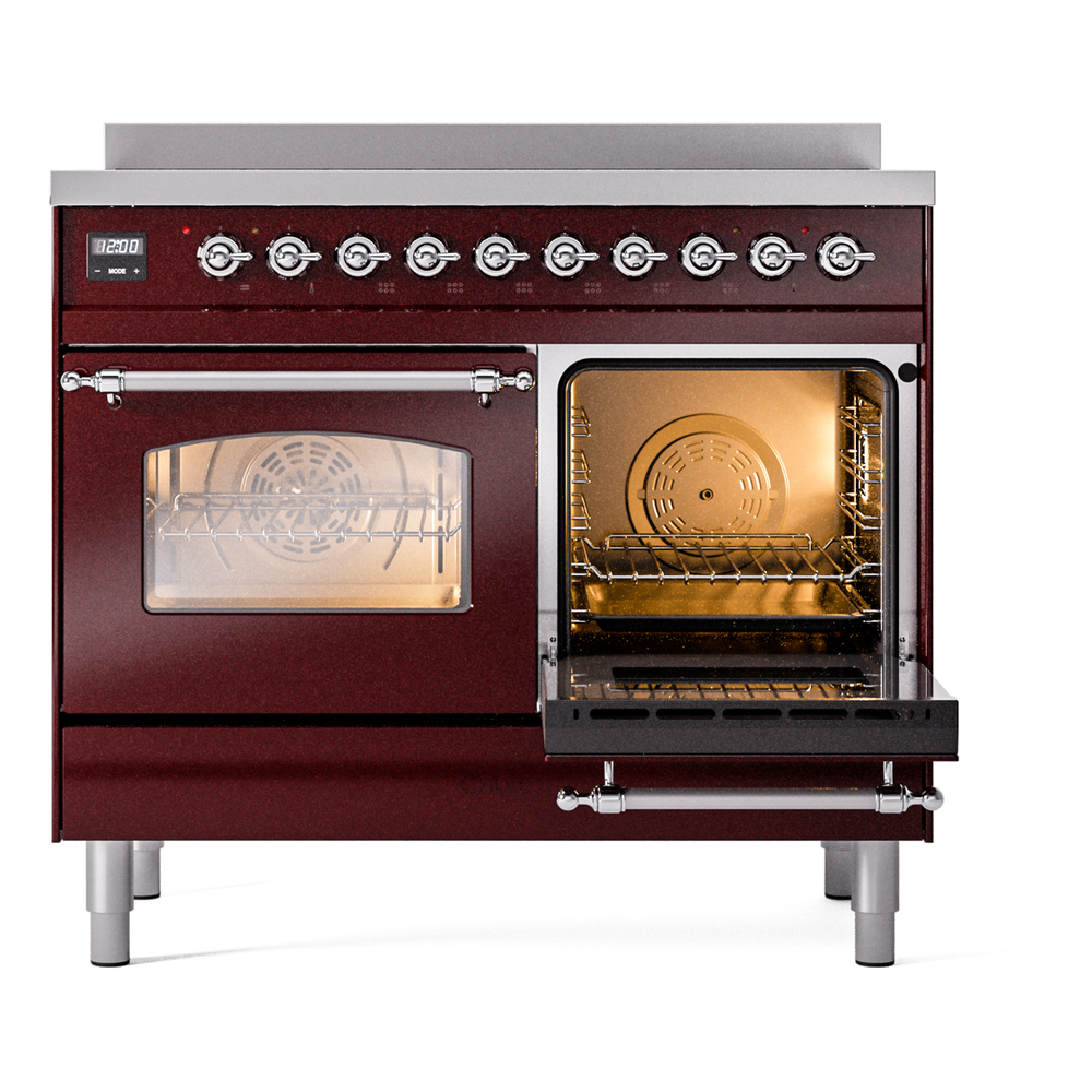 Nostalgie II 40 UPDI406NMPBUC Freestanding Electric Range Range with Induction Double Oven with Triple Glass Door with Chrome knobs UPDI406NMPBUC