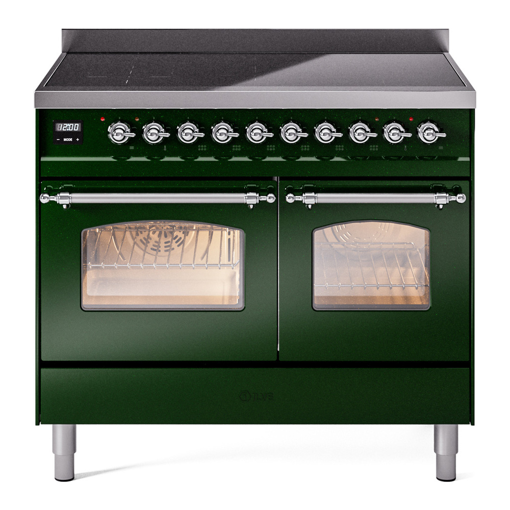Nostalgie II 40 UPDI406NMPEGC Freestanding Electric Range Range with Induction Double Oven with Triple Glass Door with Chrome knobs UPDI406NMPEGC