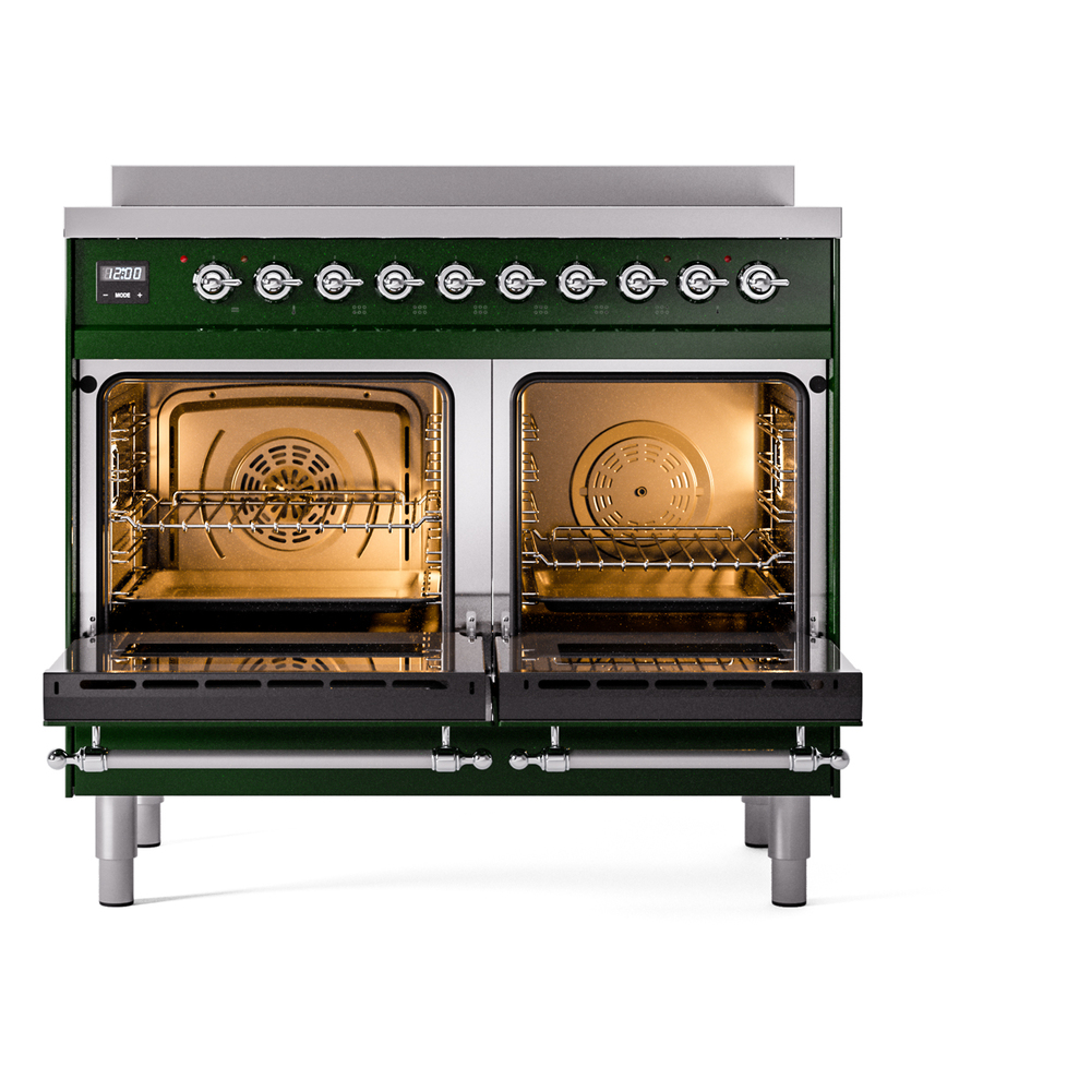 Nostalgie II 40 UPDI406NMPEGC Freestanding Electric Range Range with Induction Double Oven with Triple Glass Door with Chrome knobs UPDI406NMPEGC