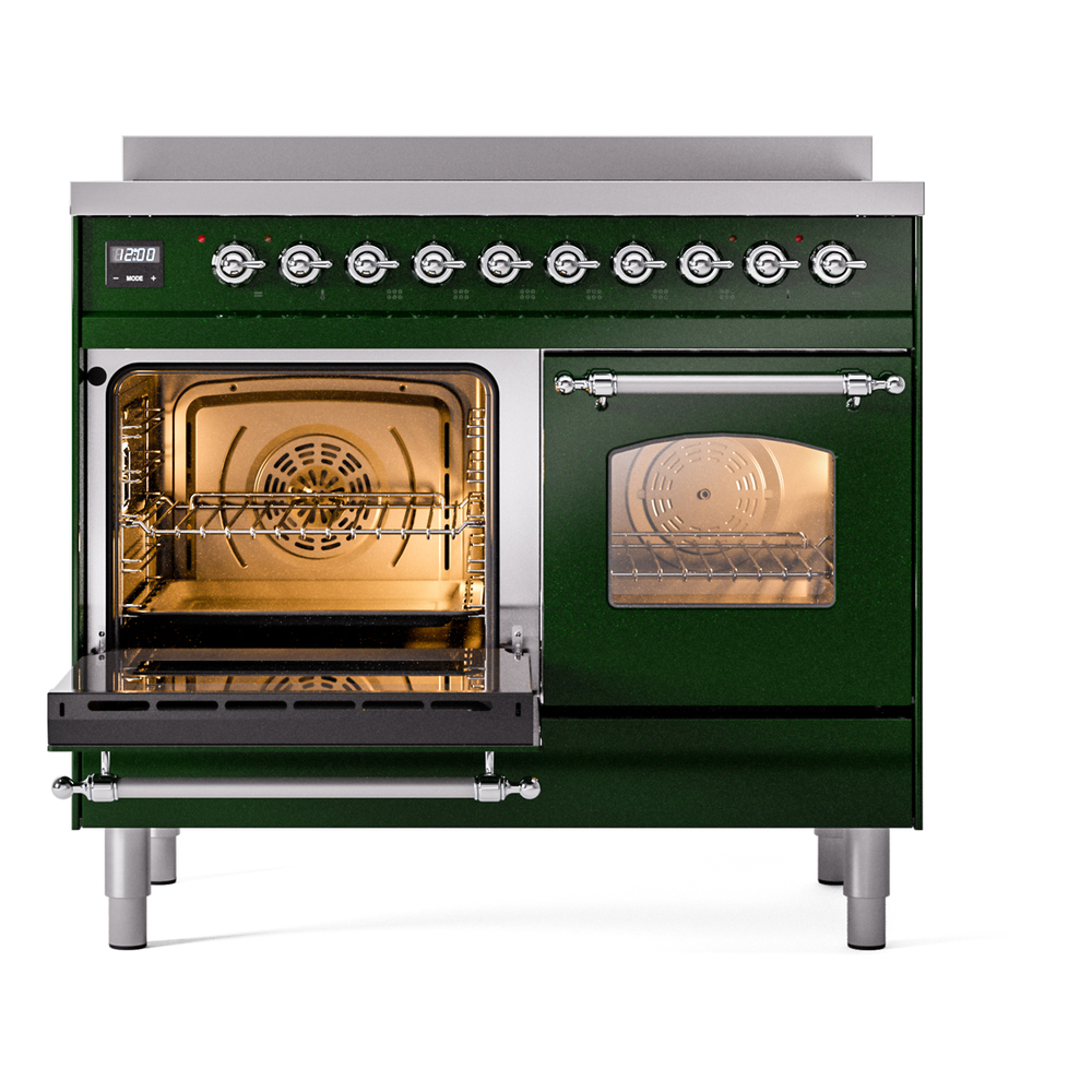 Nostalgie II 40 UPDI406NMPEGC Freestanding Electric Range Range with Induction Double Oven with Triple Glass Door with Chrome knobs UPDI406NMPEGC