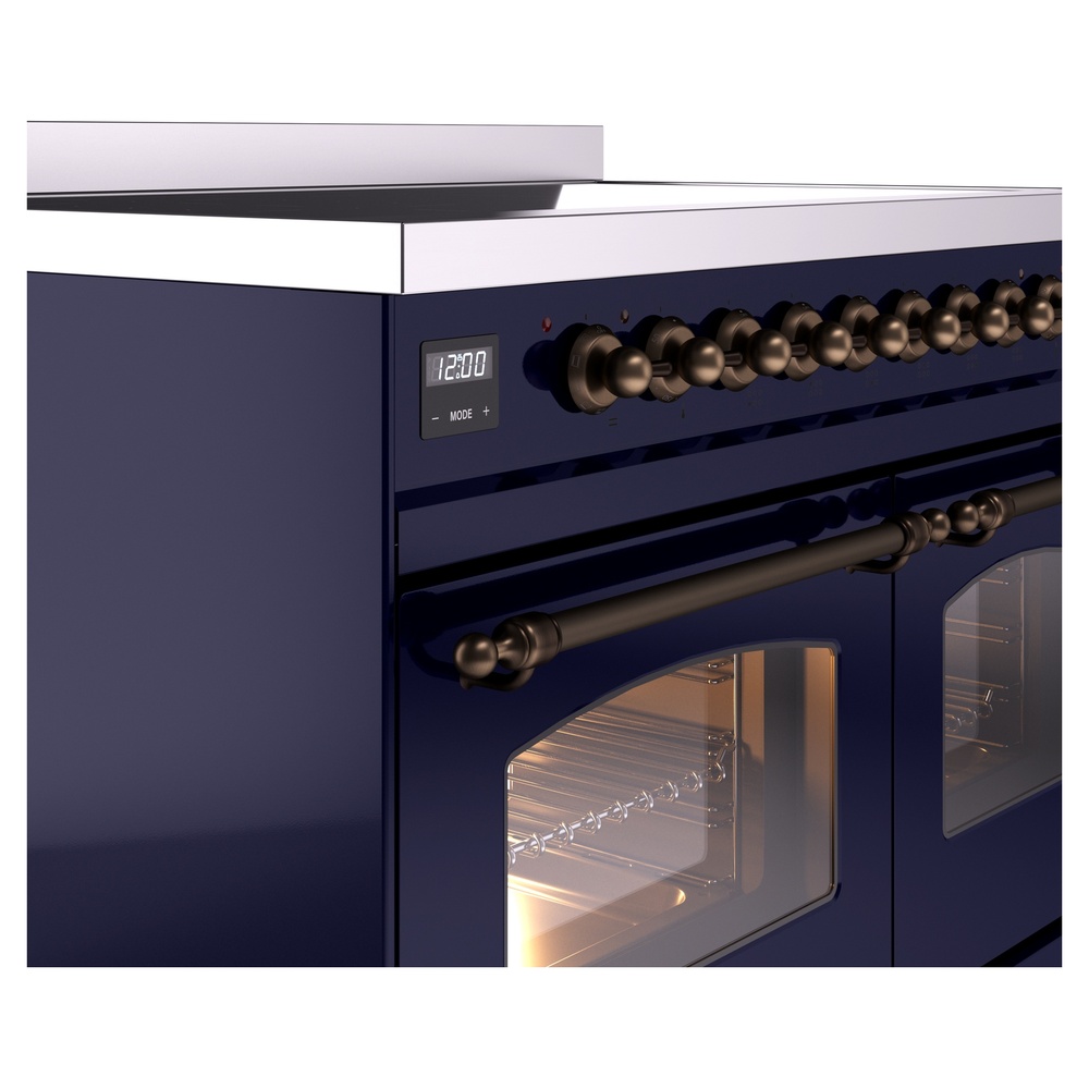 Nostalgie II 40 UPDI406NMPMBB Freestanding Electric Range Range with Induction Double Oven with Triple Glass Door with Bronze knobs UPDI406NMPMBB