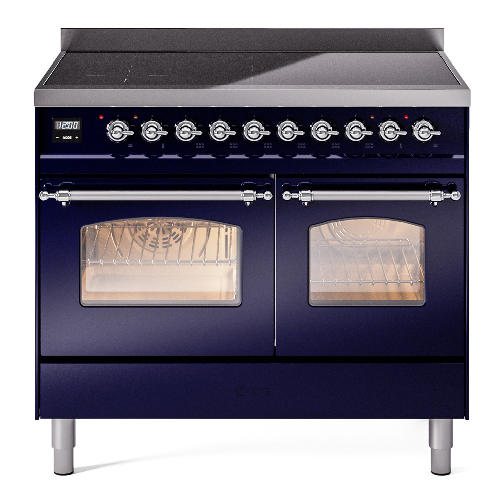 Nostalgie II 40 UPDI406NMPMBC Freestanding Electric Range Range with Induction Double Oven with Triple Glass Door with Chrome knobs UPDI406NMPMBC