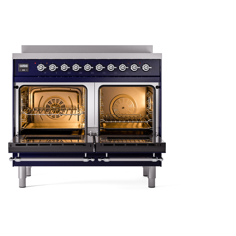 Nostalgie II 40 UPDI406NMPMBC Freestanding Electric Range Range with Induction Double Oven with Triple Glass Door with Chrome knobs UPDI406NMPMBC