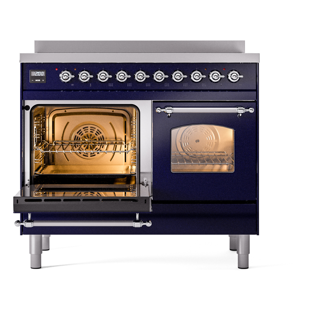 Nostalgie II 40 UPDI406NMPMBC Freestanding Electric Range Range with Induction Double Oven with Triple Glass Door with Chrome knobs UPDI406NMPMBC