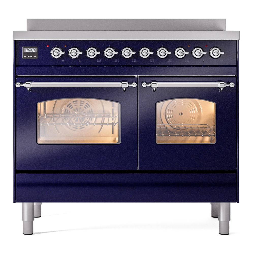 Nostalgie II 40 UPDI406NMPMBC Freestanding Electric Range Range with Induction Double Oven with Triple Glass Door with Chrome knobs UPDI406NMPMBC