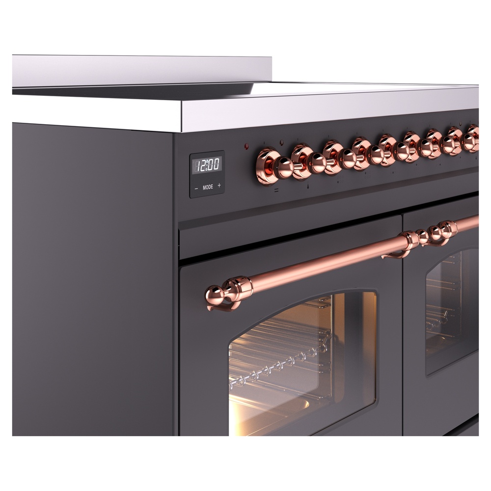 Nostalgie II 40 UPDI406NMPMGP Freestanding Electric Range Range with Induction Double Oven with Triple Glass Door with Copper knobs UPDI406NMPMGP