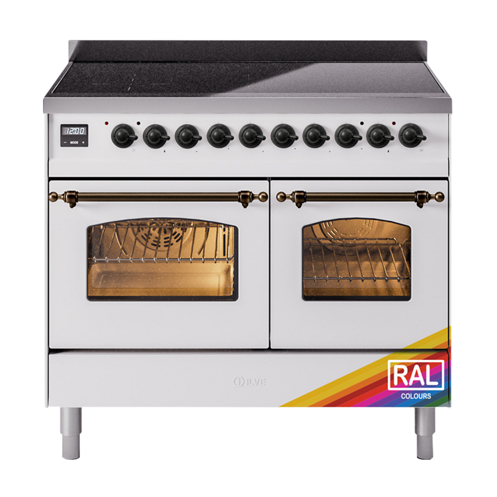 Nostalgie II 40 UPDI406NMPRAB Freestanding Electric Range Range with Induction Double Oven with Triple Glass Door with Bronze knobs UPDI406NMPRAB