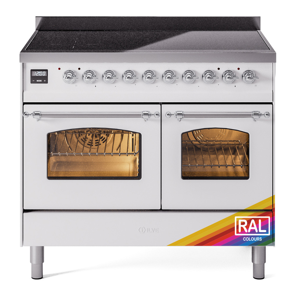 Nostalgie II 40 UPDI406NMPRAC Freestanding Electric Range Range with Induction Double Oven with Triple Glass Door with Chrome knobs UPDI406NMPRAC