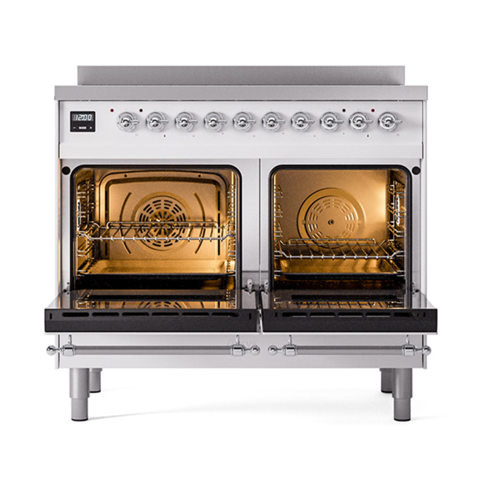 Nostalgie II 40 UPDI406NMPRAC Freestanding Electric Range Range with Induction Double Oven with Triple Glass Door with Chrome knobs UPDI406NMPRAC