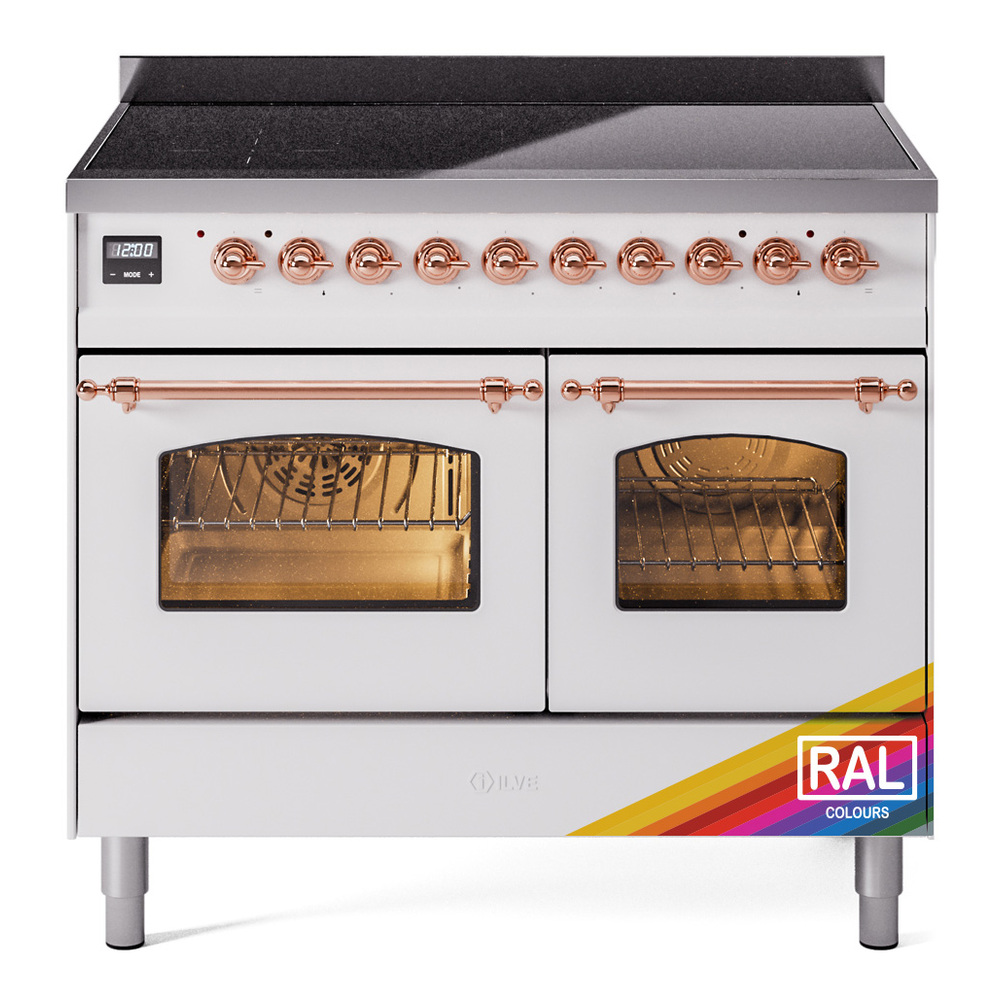 Nostalgie II 40 UPDI406NMPRAP Freestanding Electric Range Range with Induction Double Oven with Triple Glass Door with Copper knobs UPDI406NMPRAP