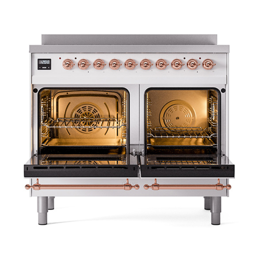 Nostalgie II 40 UPDI406NMPRAP Freestanding Electric Range Range with Induction Double Oven with Triple Glass Door with Copper knobs UPDI406NMPRAP