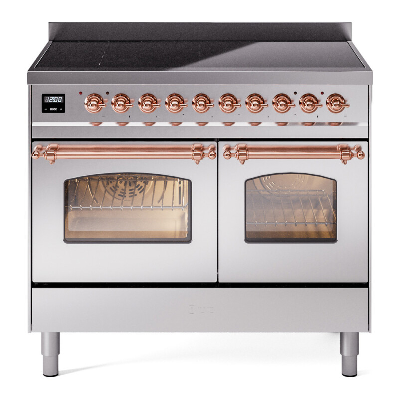 Nostalgie II 40 UPDI406NMPSSP Freestanding Electric Range Range with Induction Double Oven with Triple Glass Door with Copper knobs UPDI406NMPSSP