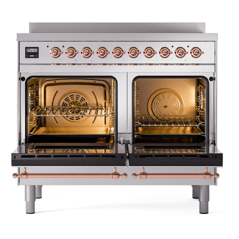 Nostalgie II 40 UPDI406NMPSSP Freestanding Electric Range Range with Induction Double Oven with Triple Glass Door with Copper knobs UPDI406NMPSSP
