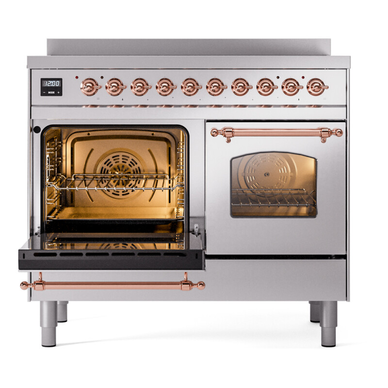 Nostalgie II 40 UPDI406NMPSSP Freestanding Electric Range Range with Induction Double Oven with Triple Glass Door with Copper knobs UPDI406NMPSSP