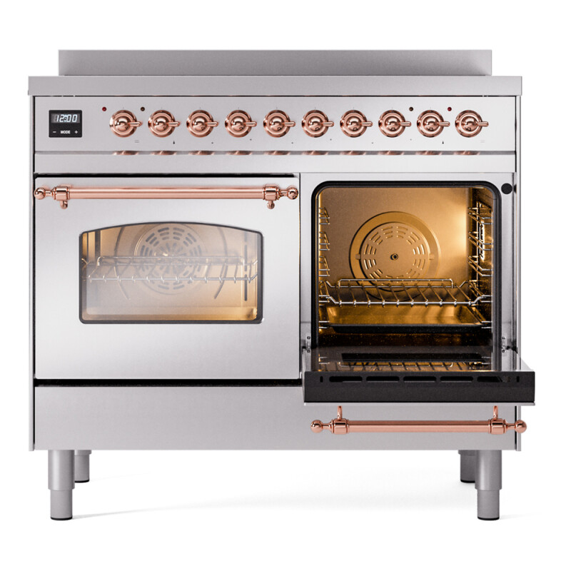 Nostalgie II 40 UPDI406NMPSSP Freestanding Electric Range Range with Induction Double Oven with Triple Glass Door with Copper knobs UPDI406NMPSSP