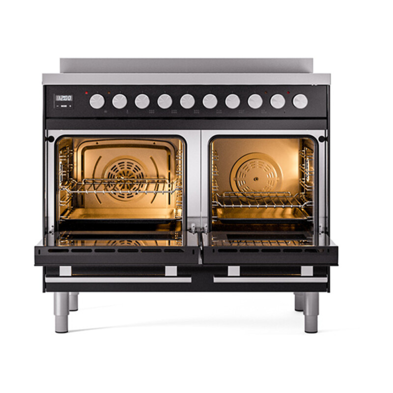 Professional Plus II 40 UPDI406QMPBK Freestanding Electric Range Range with Induction Double Oven with Solid Door with Stainless Steel knobs UPDI406QMPBK