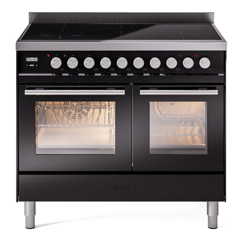 Professional Plus II 40 UPDI406WMPBK Freestanding Electric Range Range with Induction Double Oven with Triple Glass Door with Stainless Steel knobs UPDI406WMPBK