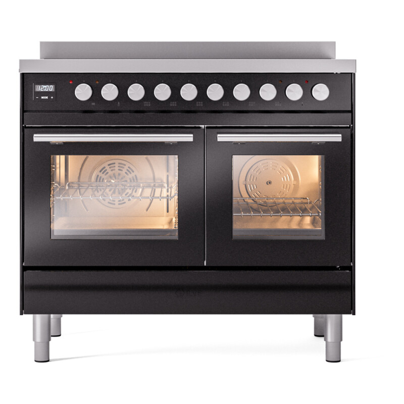 Professional Plus II 40 UPDI406WMPBK Freestanding Electric Range Range with Induction Double Oven with Triple Glass Door with Stainless Steel knobs UPDI406WMPBK
