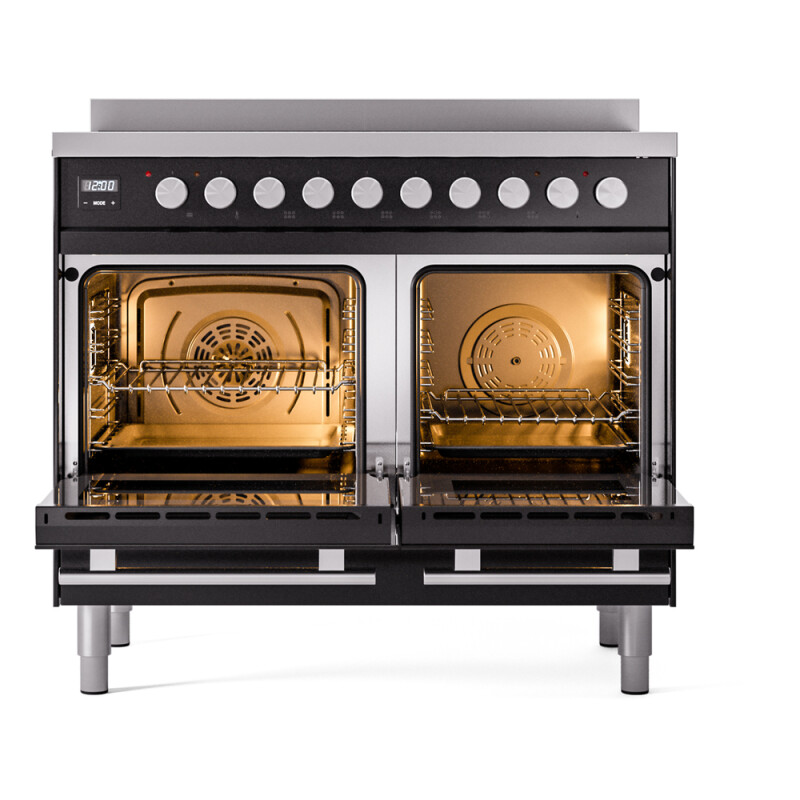 Professional Plus II 40 UPDI406WMPBK Freestanding Electric Range Range with Induction Double Oven with Triple Glass Door with Stainless Steel knobs UPDI406WMPBK