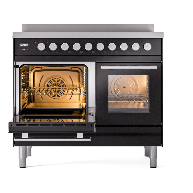 Professional Plus II 40 UPDI406WMPBK Freestanding Electric Range Range with Induction Double Oven with Triple Glass Door with Stainless Steel knobs UPDI406WMPBK