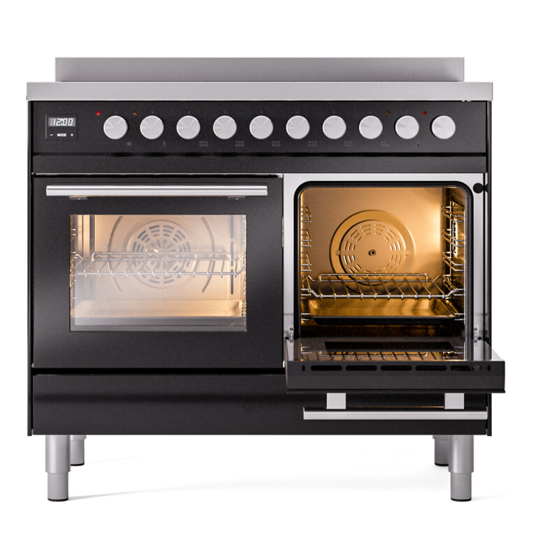 Professional Plus II 40 UPDI406WMPBK Freestanding Electric Range Range with Induction Double Oven with Triple Glass Door with Stainless Steel knobs UPDI406WMPBK