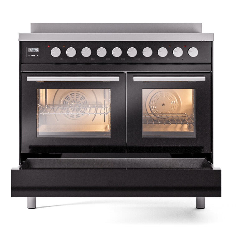 Professional Plus II 40 UPDI406WMPBK Freestanding Electric Range Range with Induction Double Oven with Triple Glass Door with Stainless Steel knobs UPDI406WMPBK