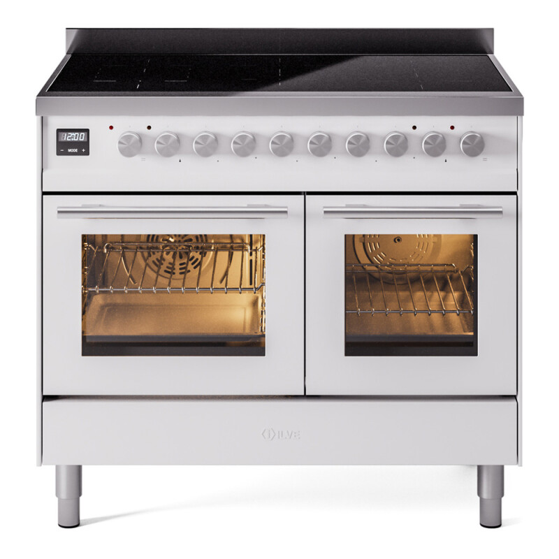 Professional Plus II 40 UPDI406WMPWH Freestanding Electric Range Range with Induction Double Oven with Triple Glass Door with Stainless Steel knobs UPDI406WMPWH
