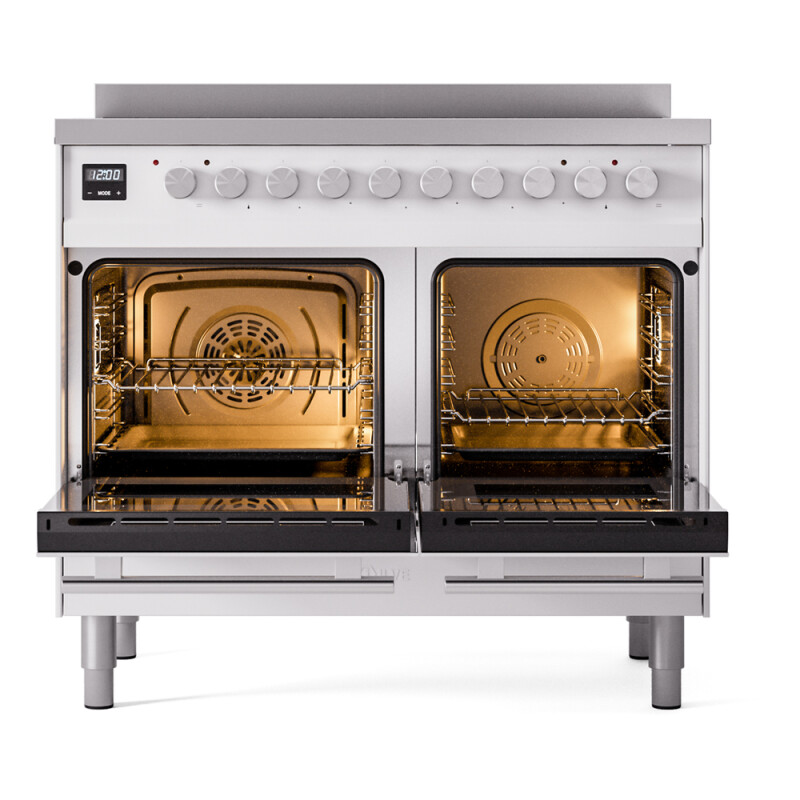 Professional Plus II 40 UPDI406WMPWH Freestanding Electric Range Range with Induction Double Oven with Triple Glass Door with Stainless Steel knobs UPDI406WMPWH