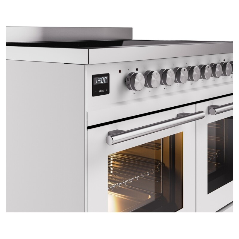 Professional Plus II 40 UPDI406WMPWH Freestanding Electric Range Range with Induction Double Oven with Triple Glass Door with Stainless Steel knobs UPDI406WMPWH
