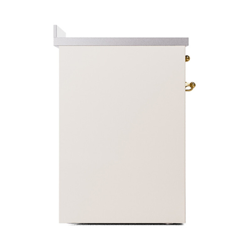 Nostalgie II Series 30 inch Freestanding Electric Induction Range with 4 Elements, Smoothtop Cooktop, 4 cu. ft. Total Oven Capacity, Convection Oven, Viewing Window, Storage Drawer with Brass UPI304NMPAWG