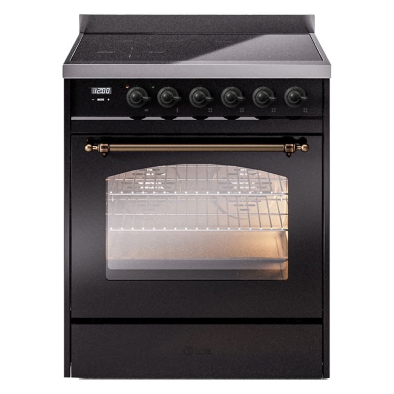 Nostalgie II 30 UPI304NMPBKB Freestanding Electric Range Range with Induction Single Oven with Triple Glass Door with Bronze knobs UPI304NMPBKB