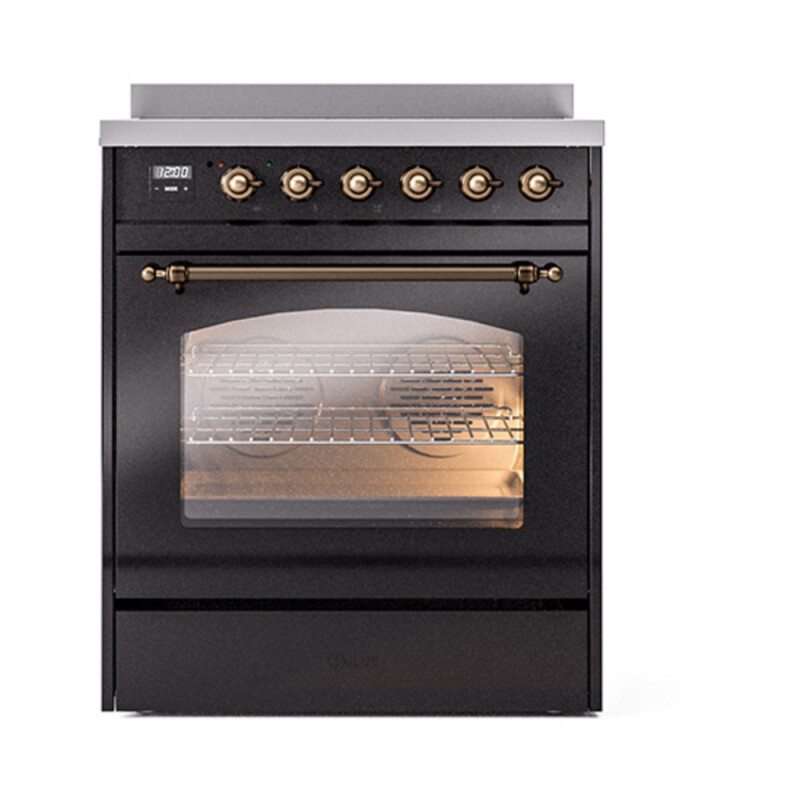 Nostalgie II 30 UPI304NMPBKB Freestanding Electric Range Range with Induction Single Oven with Triple Glass Door with Bronze knobs UPI304NMPBKB