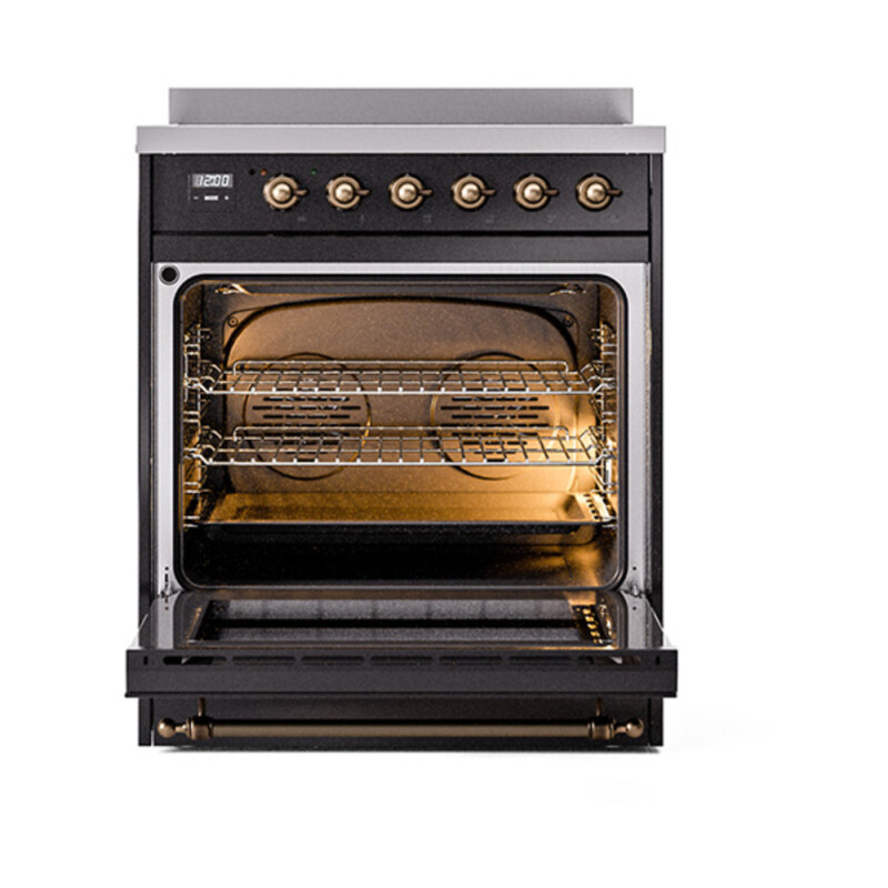 Nostalgie II 30 UPI304NMPBKB Freestanding Electric Range Range with Induction Single Oven with Triple Glass Door with Bronze knobs UPI304NMPBKB