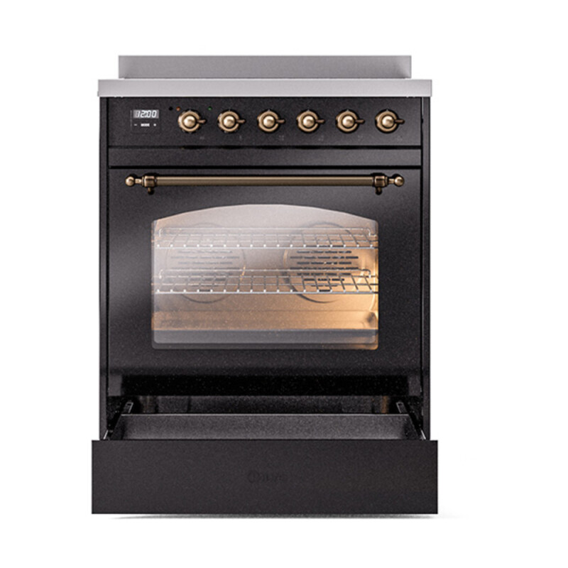 Nostalgie II 30 UPI304NMPBKB Freestanding Electric Range Range with Induction Single Oven with Triple Glass Door with Bronze knobs UPI304NMPBKB
