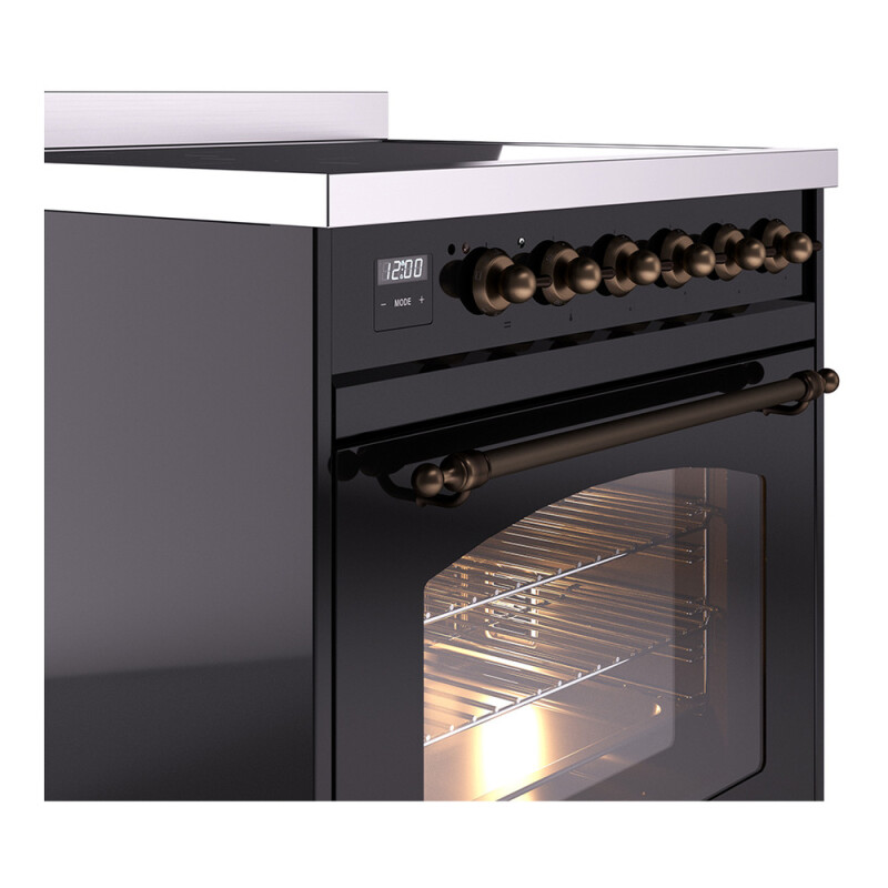 Nostalgie II 30 UPI304NMPBKB Freestanding Electric Range Range with Induction Single Oven with Triple Glass Door with Bronze knobs UPI304NMPBKB