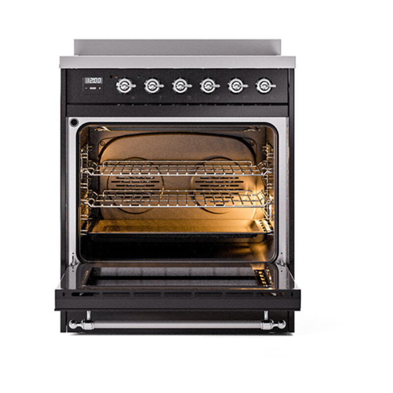 Nostalgie II 30 UPI304NMPBKC Freestanding Electric Range Range with Induction Single Oven with Triple Glass Door with Chrome knobs UPI304NMPBKC