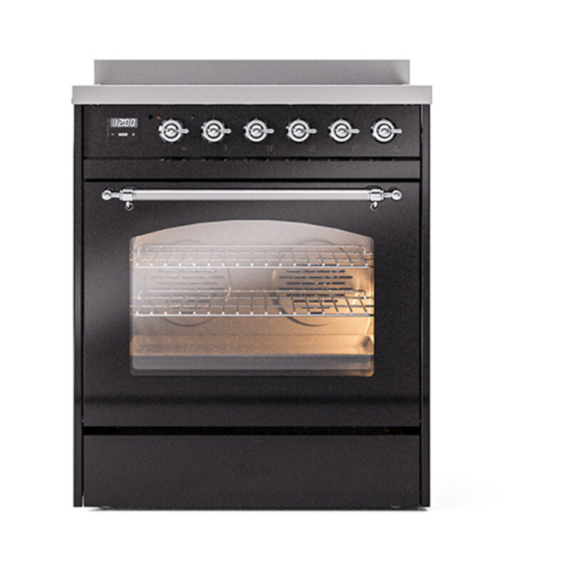 Nostalgie II 30 UPI304NMPBKC Freestanding Electric Range Range with Induction Single Oven with Triple Glass Door with Chrome knobs UPI304NMPBKC