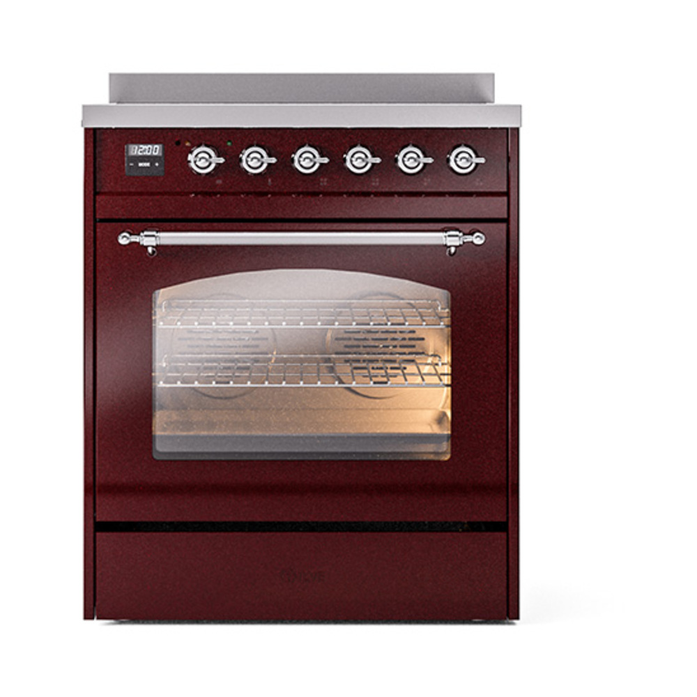 Nostalgie II 30 UPI304NMPBUC Freestanding Electric Range Range with Induction Single Oven with Triple Glass Door with Chrome knobs UPI304NMPBUC