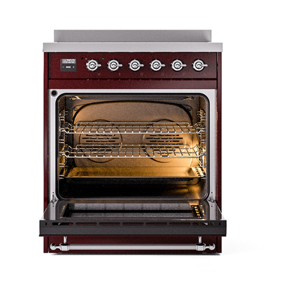 Nostalgie II 30 UPI304NMPBUC Freestanding Electric Range Range with Induction Single Oven with Triple Glass Door with Chrome knobs UPI304NMPBUC