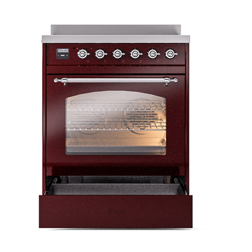 Nostalgie II 30 UPI304NMPBUC Freestanding Electric Range Range with Induction Single Oven with Triple Glass Door with Chrome knobs UPI304NMPBUC