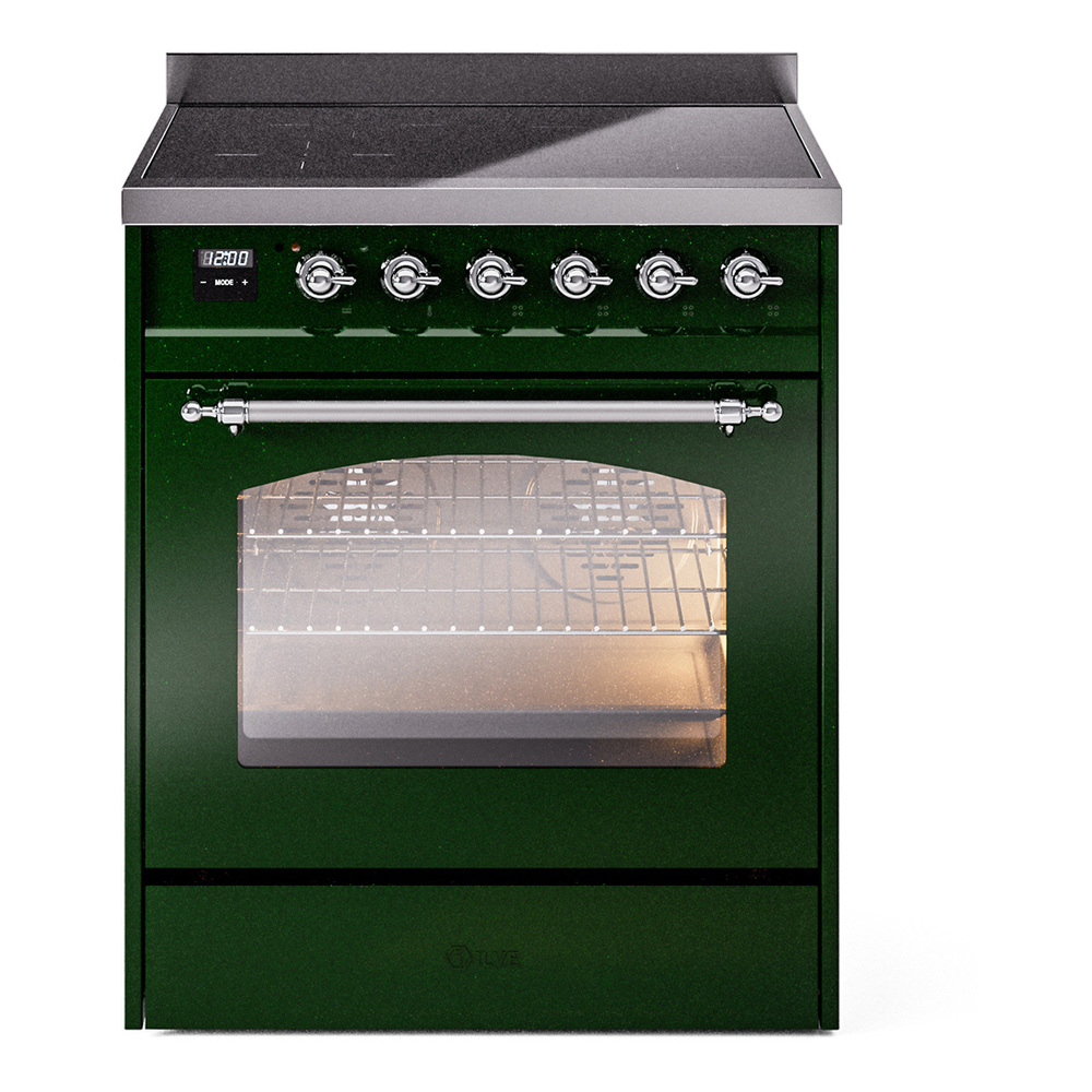 Nostalgie II 30 UPI304NMPEGC Freestanding Electric Range Range with Induction Single Oven with Triple Glass Door with Chrome knobs UPI304NMPEGC