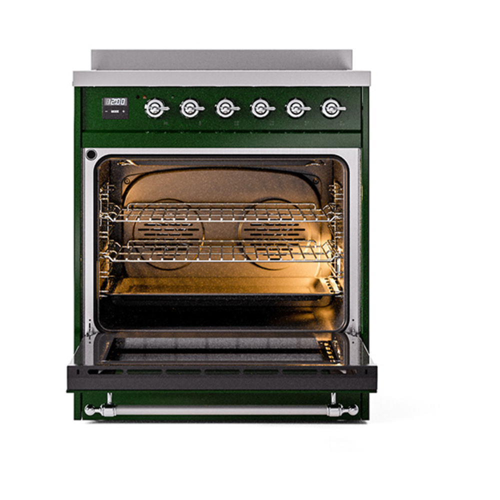 Nostalgie II 30 UPI304NMPEGC Freestanding Electric Range Range with Induction Single Oven with Triple Glass Door with Chrome knobs UPI304NMPEGC