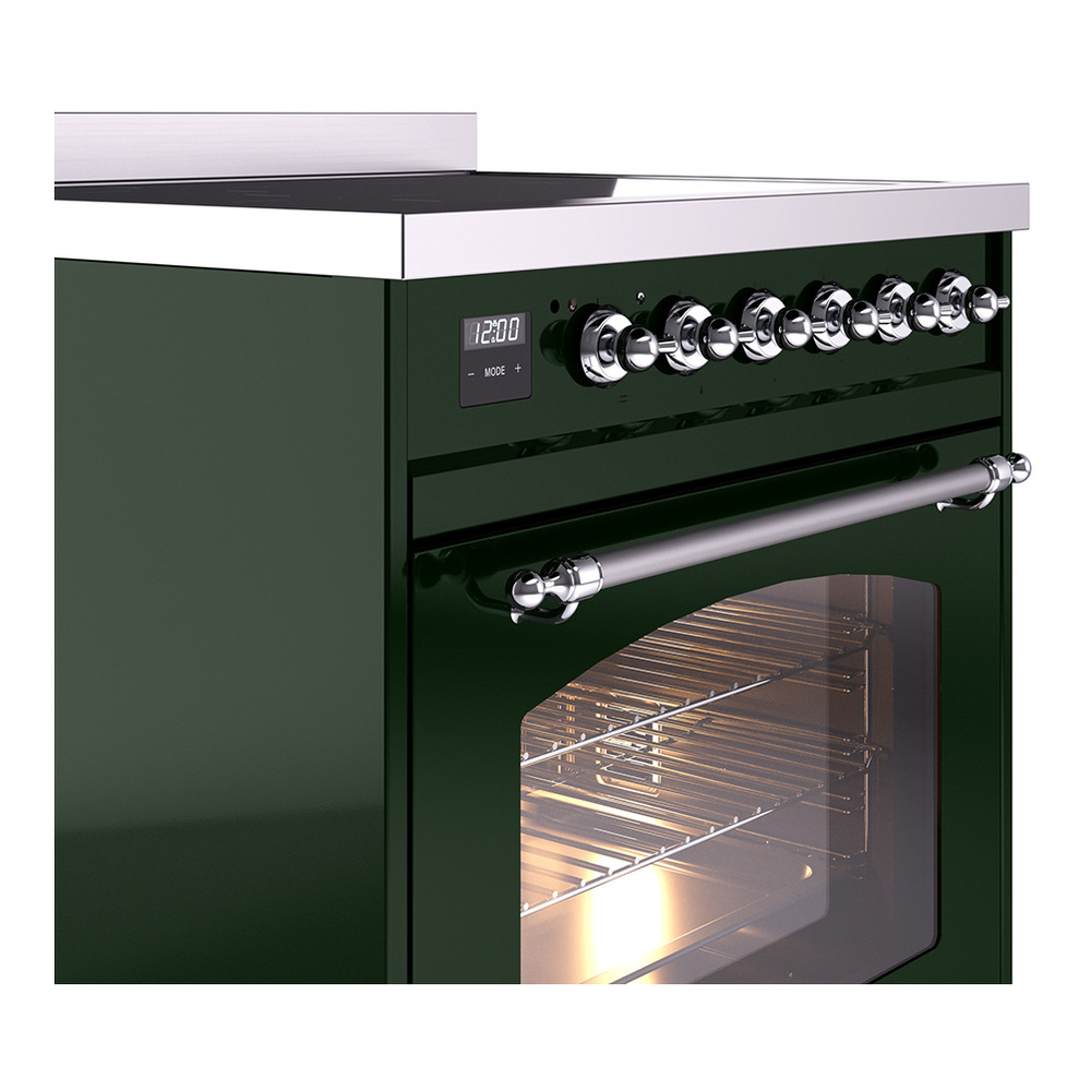 Nostalgie II 30 UPI304NMPEGC Freestanding Electric Range Range with Induction Single Oven with Triple Glass Door with Chrome knobs UPI304NMPEGC
