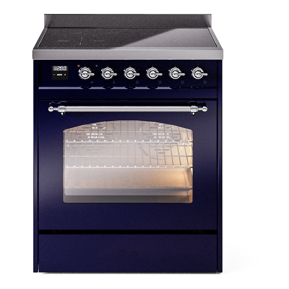 Nostalgie II 30 UPI304NMPMBC Freestanding Electric Range Range with Induction Single Oven with Triple Glass Door with Chrome knobs UPI304NMPMBC
